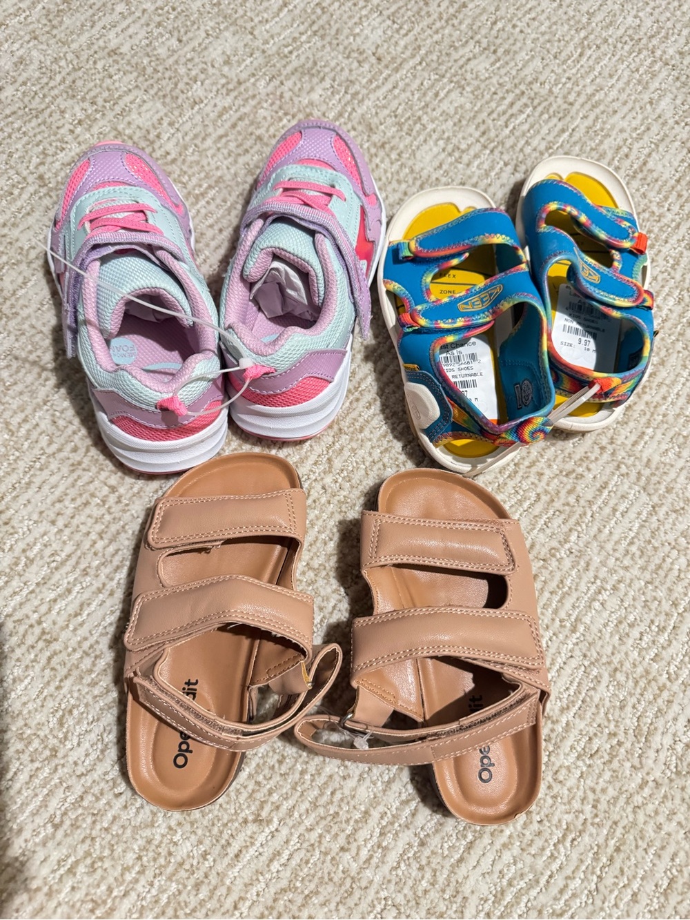 Kids shoes bundle-3paris: brand as keen ，stride rite ，open edit great value